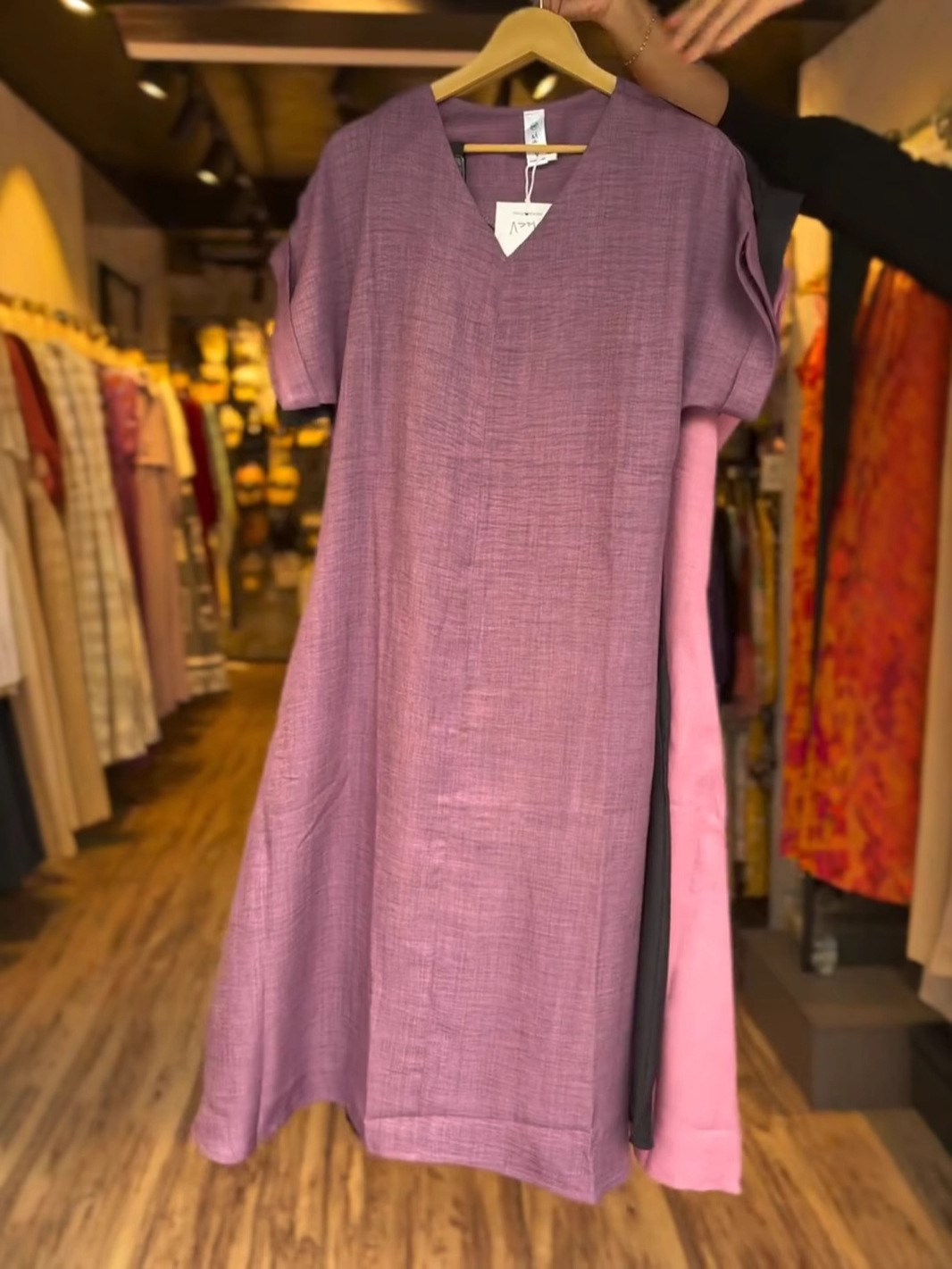 Solid Color Linen Dress With Pockets