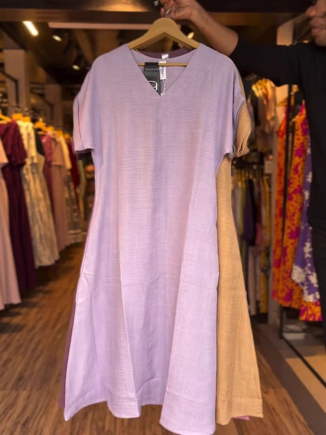 Solid Color Linen Dress With Pockets