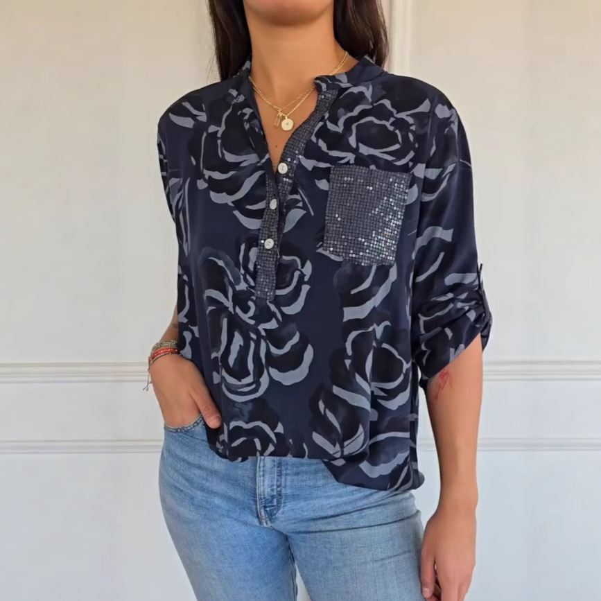 Women's Casual Cotton Leopard Linen Print Tops