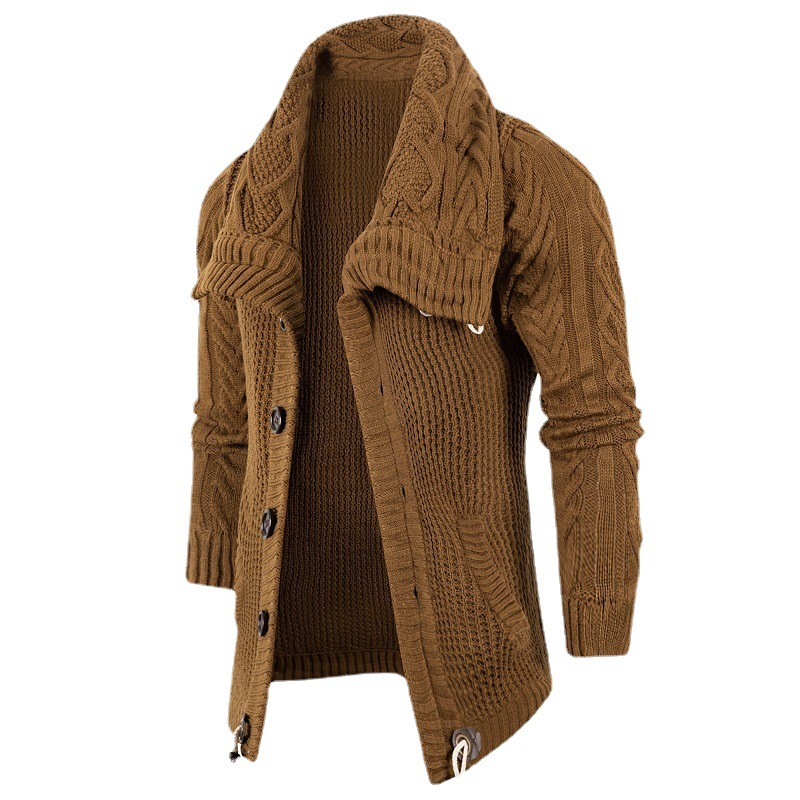 Men's Casual Scarf Jacket Pocket Sweater