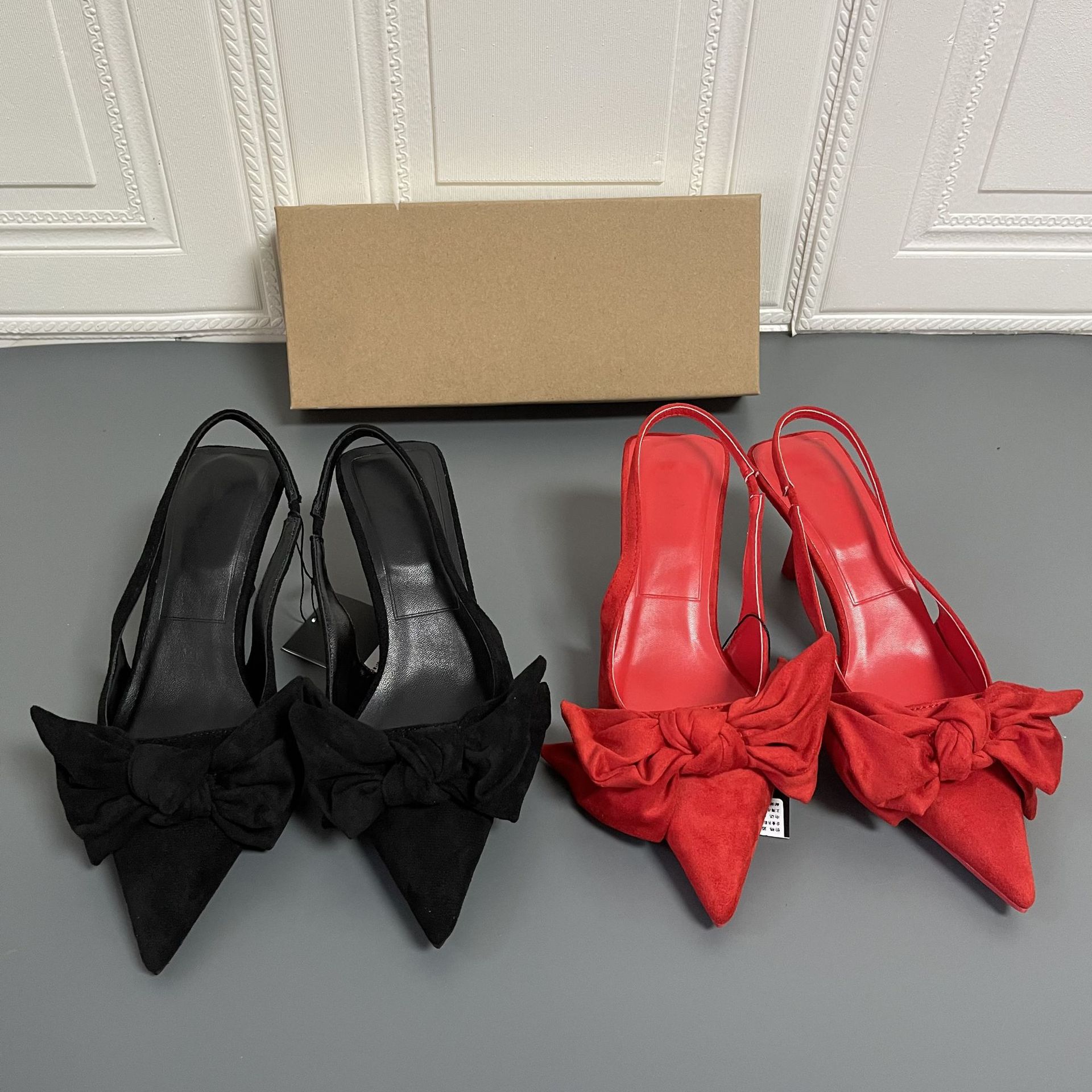 🎄2024 New Christmas🔥 Women's suede bow embellished elegant high heel shoes