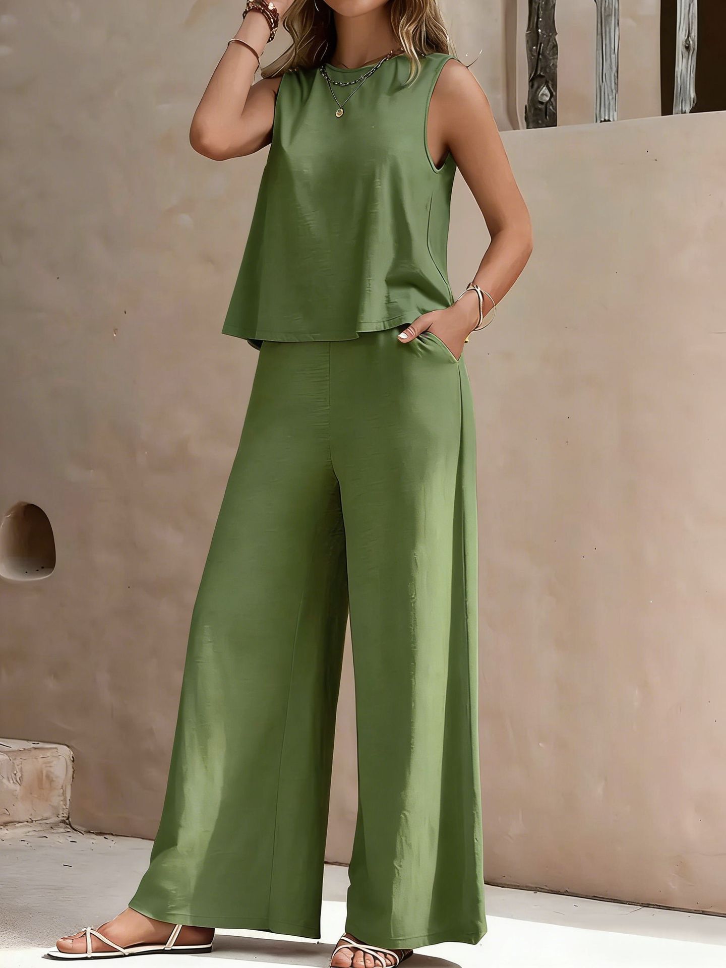 Pocketed Tummy & Hip Hiding Flattering 2-Piece Set