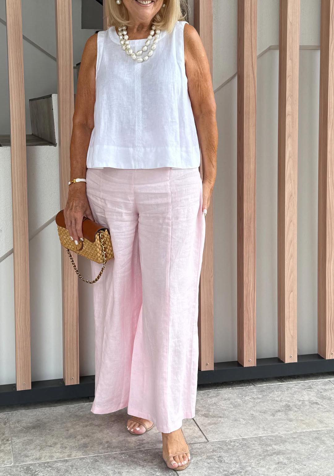 Women's Cotton & Linen Casual Button Suit