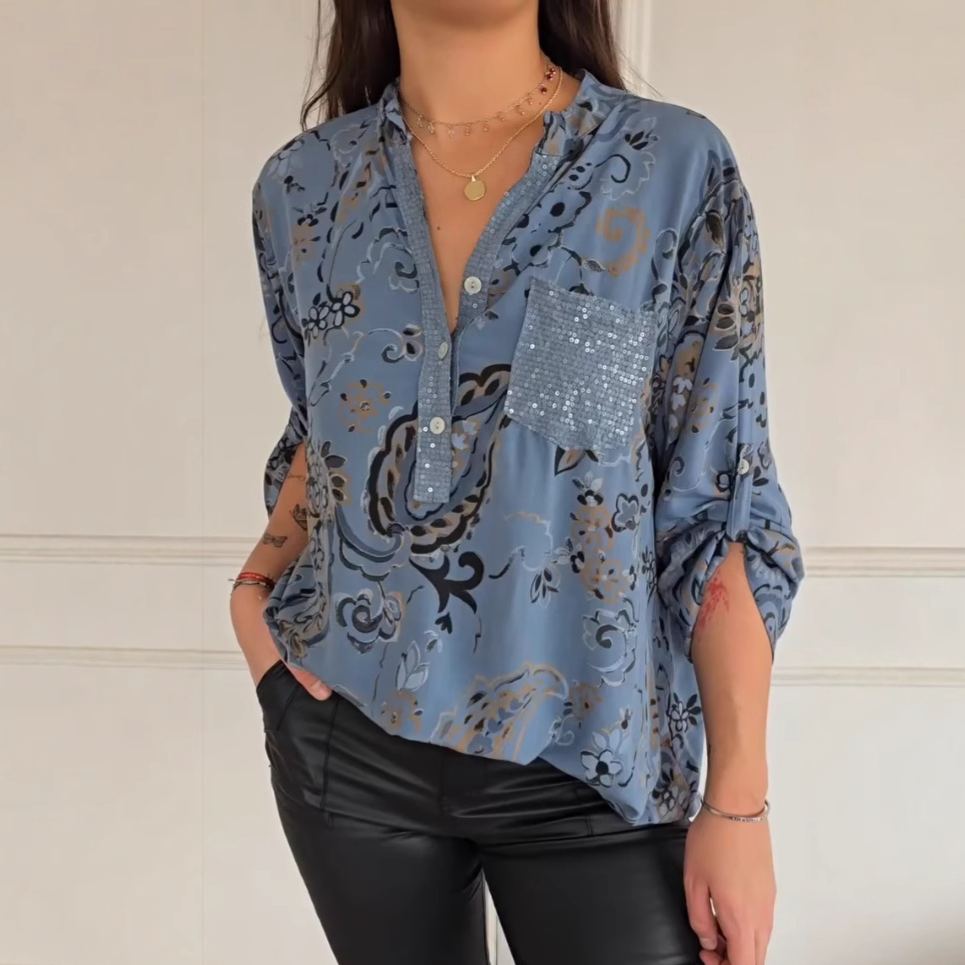 Women's Casual Cotton Leopard Linen Print Tops