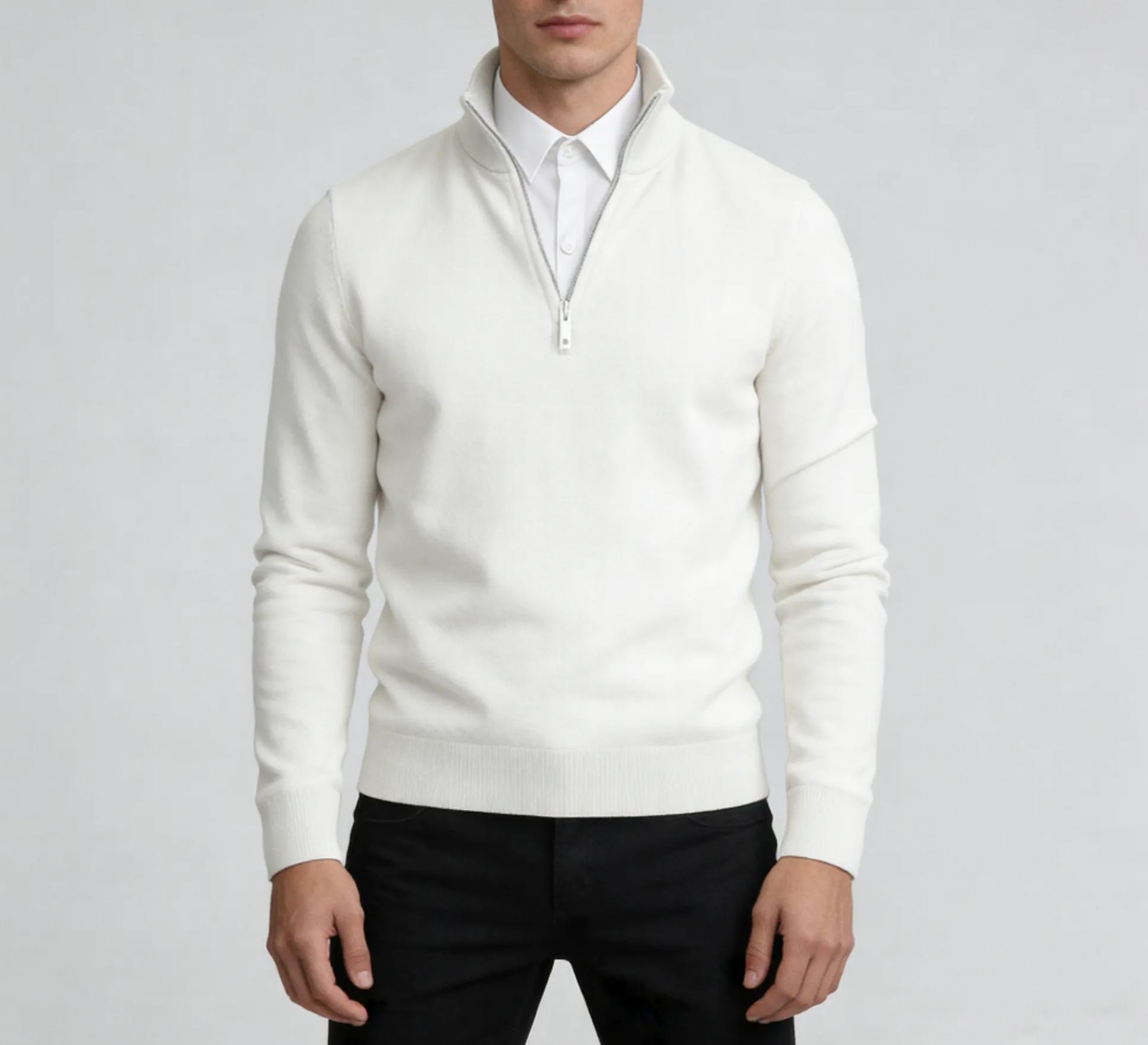 Gentleman's Business Three-Quarter Zip Sweater