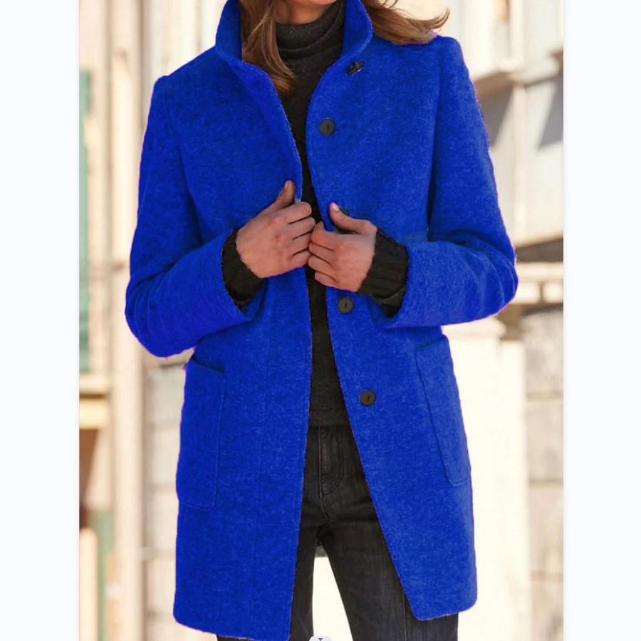 🔥Limited Time Offer 49% OFF🔥Women's retro solid button stand collar woolen coat