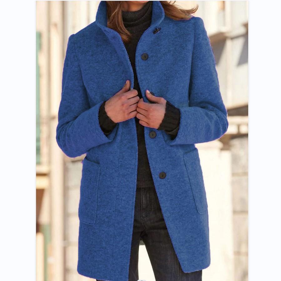 🔥Limited Time Offer 49% OFF🔥Women's retro solid button stand collar woolen coat