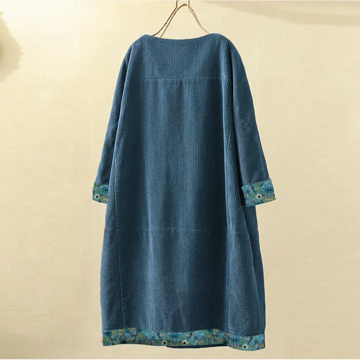 Women's round neck A-line casual skirt dress-BUY 3 FREE SHIPPING