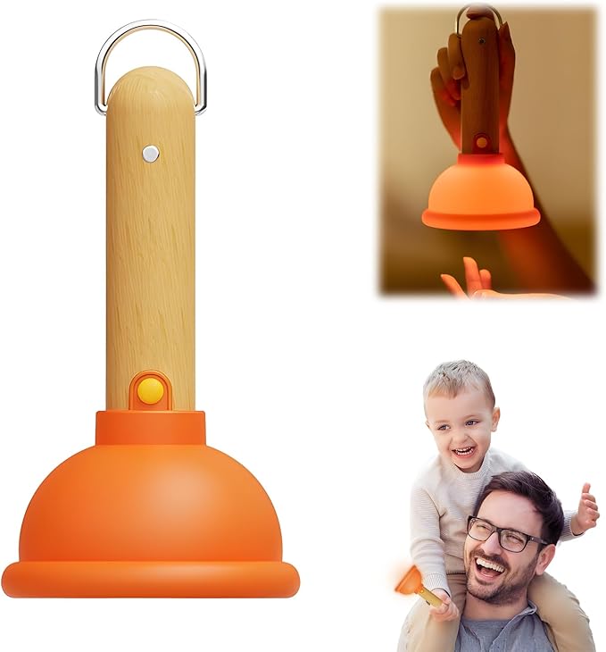 Last Day 49% OFF🎁Toilet Suction Night Light - Creative LED USB Charging Plunger Portable Flashlight