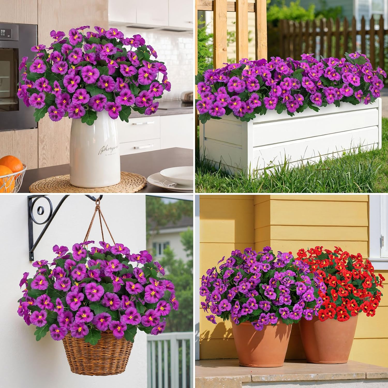 💥Last Day Each Only $2.49💐Artificial Pansy Flowers - UV resistant, Waterproof, Windproof