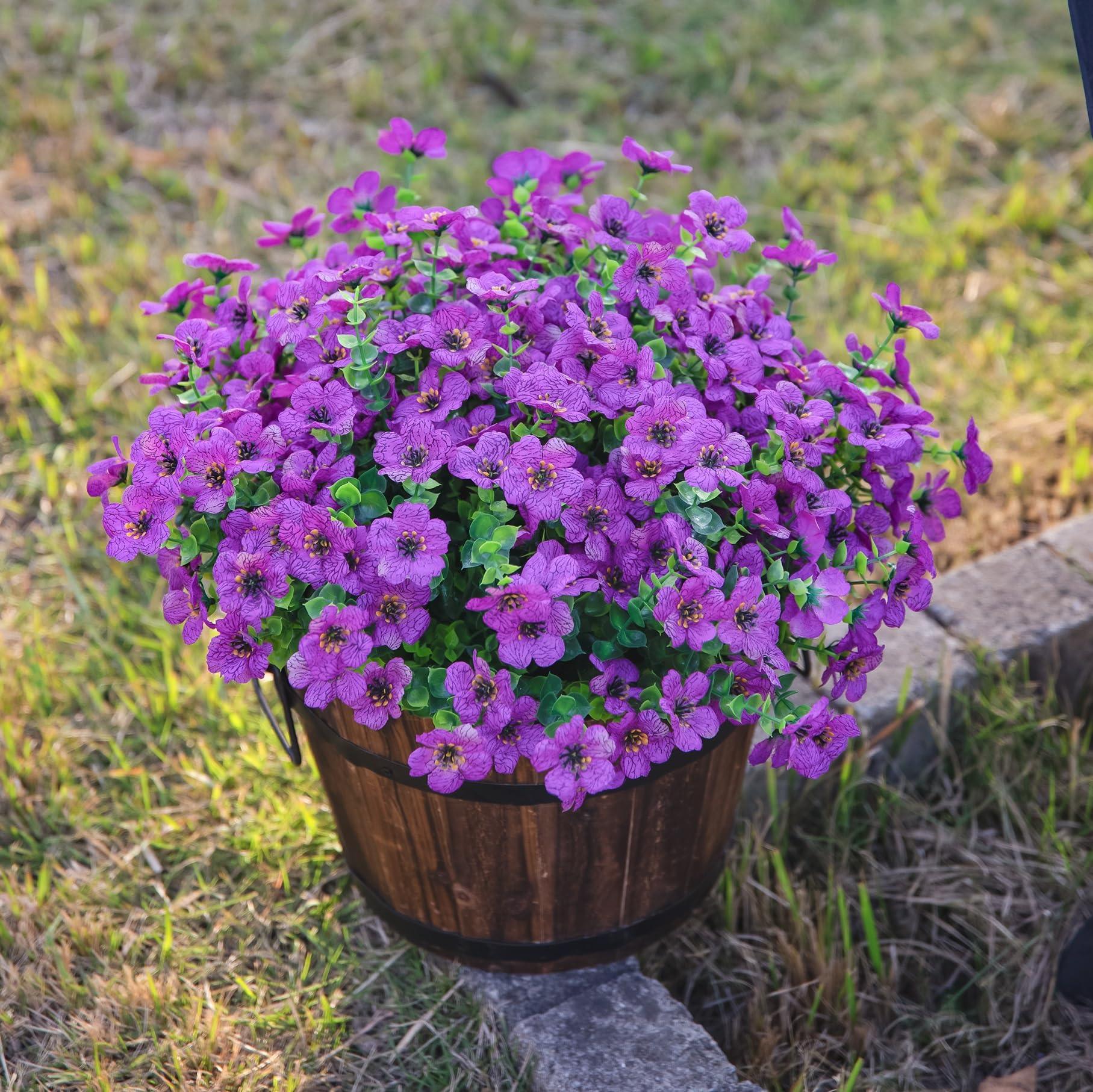 14" Silk Daisy with Eucalyptus 12 Bundles- Purple