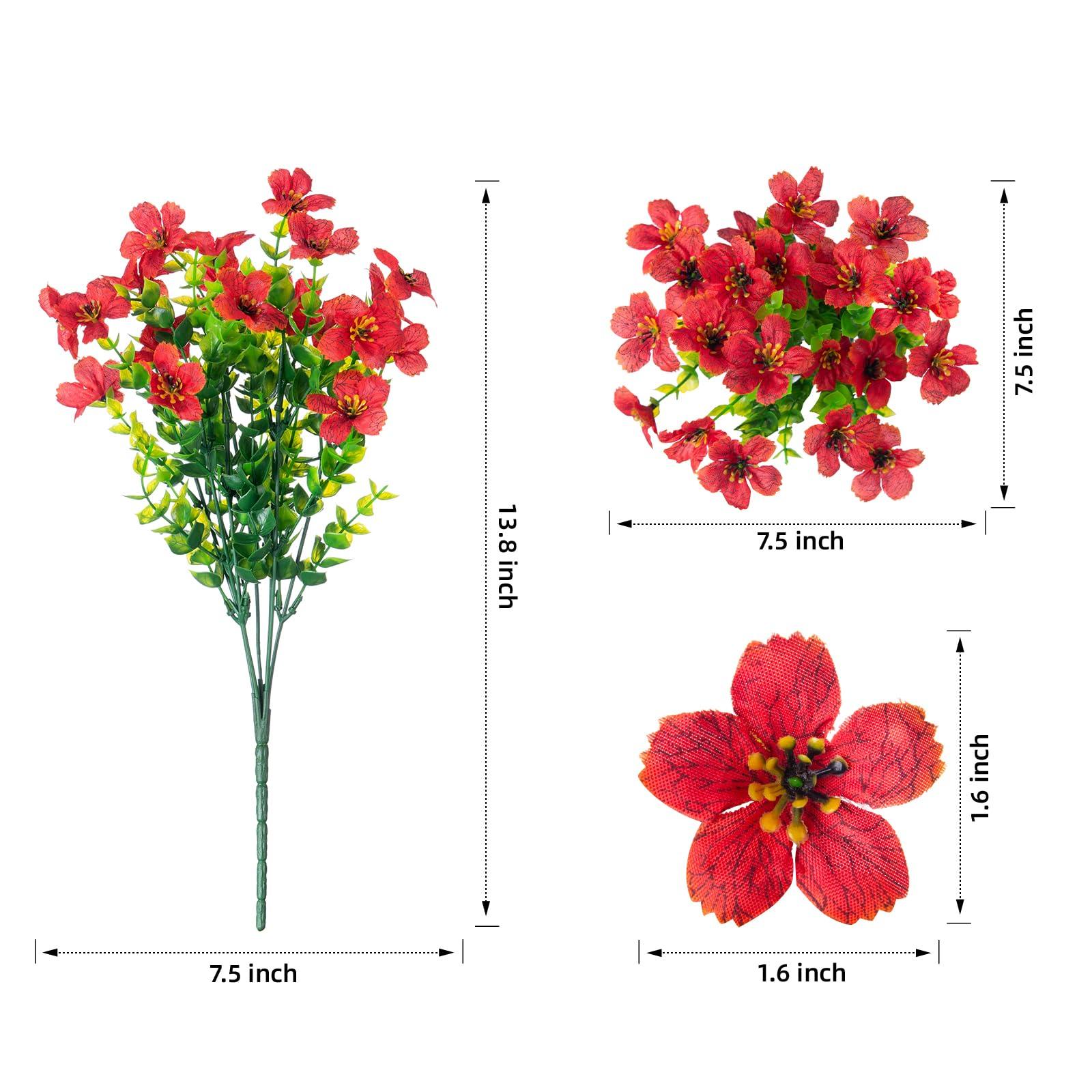 14" Silk Daisy with Eucalyptus 12 Bundles- Red