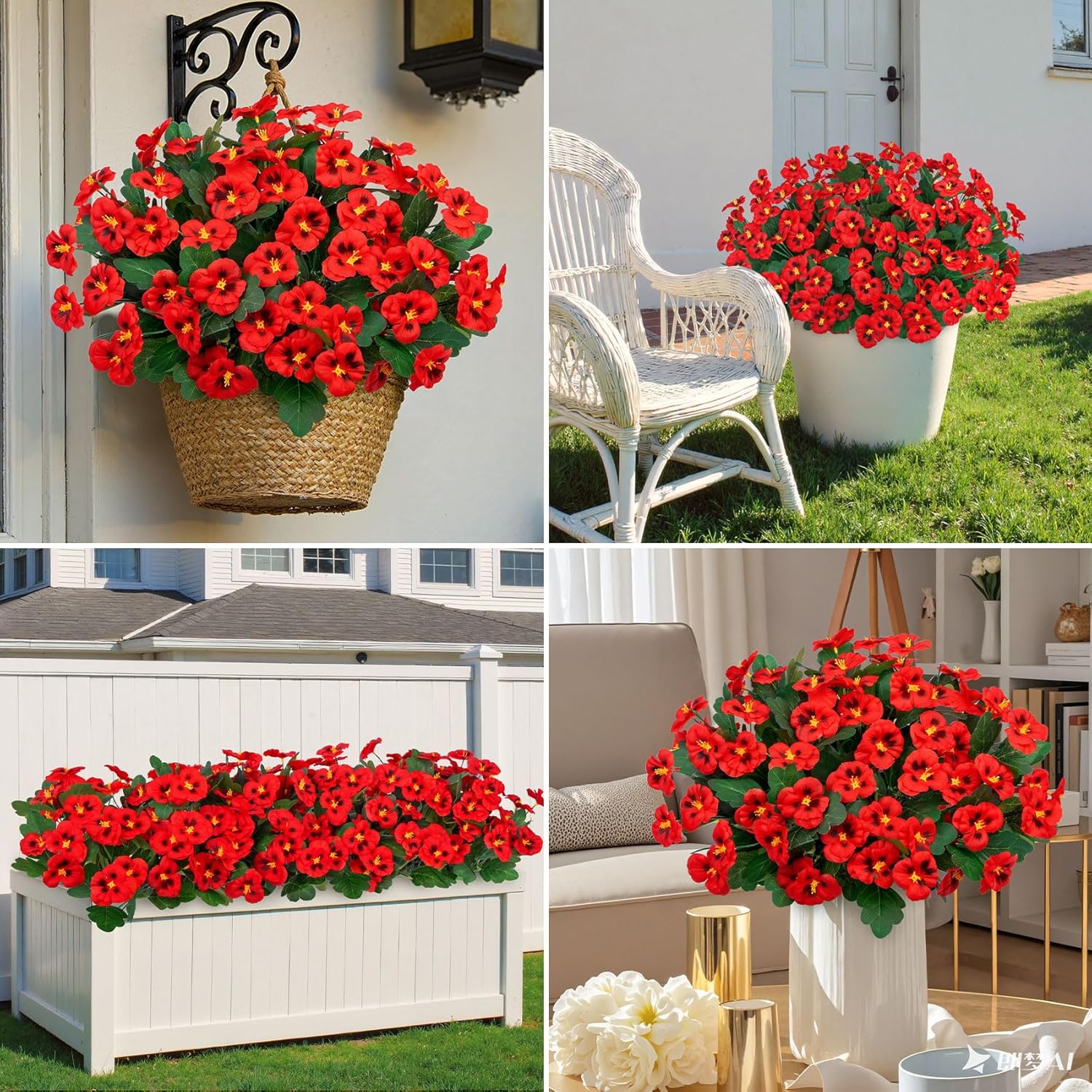 💥Last Day Each Only $2.49💐Artificial Pansy Flowers - UV resistant, Waterproof, Windproof