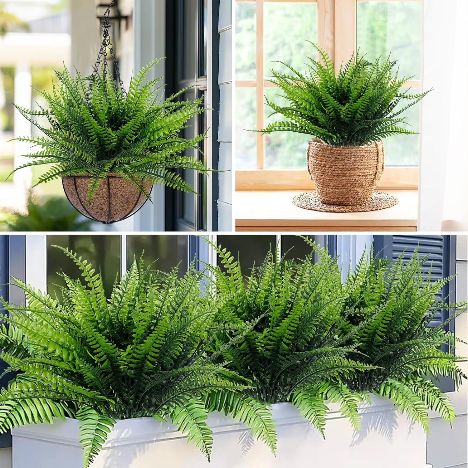 🔥$9.98 On Sale Today Only 🌿 UV Resistant Lifelike Artificial Boston Fern