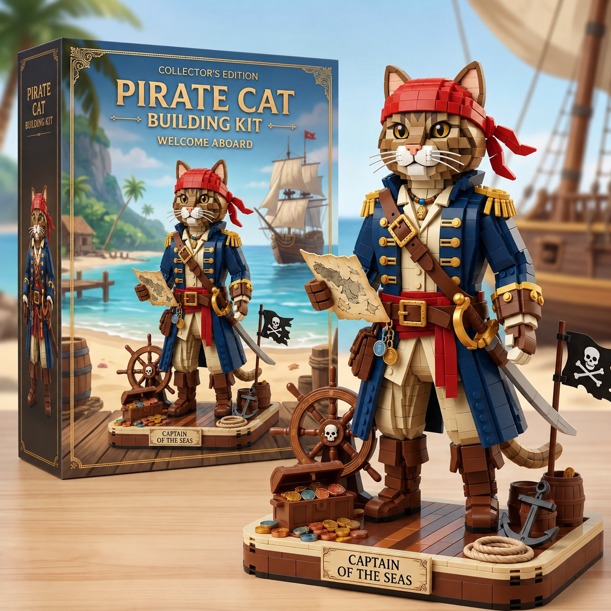 Captain of the Seas Pirate Cat Building Kit Collector's Edition 