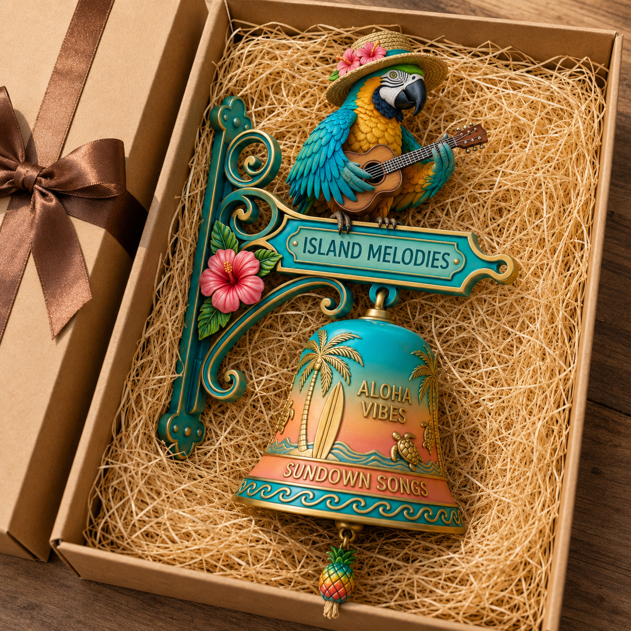 Island Melody Parrot Guitar Wall Bell