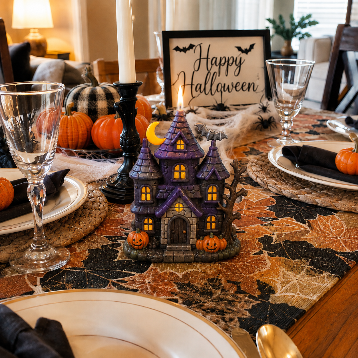 Spooky-Cute Handmade Halloween 3-Piece Figurine Candle Gift Box