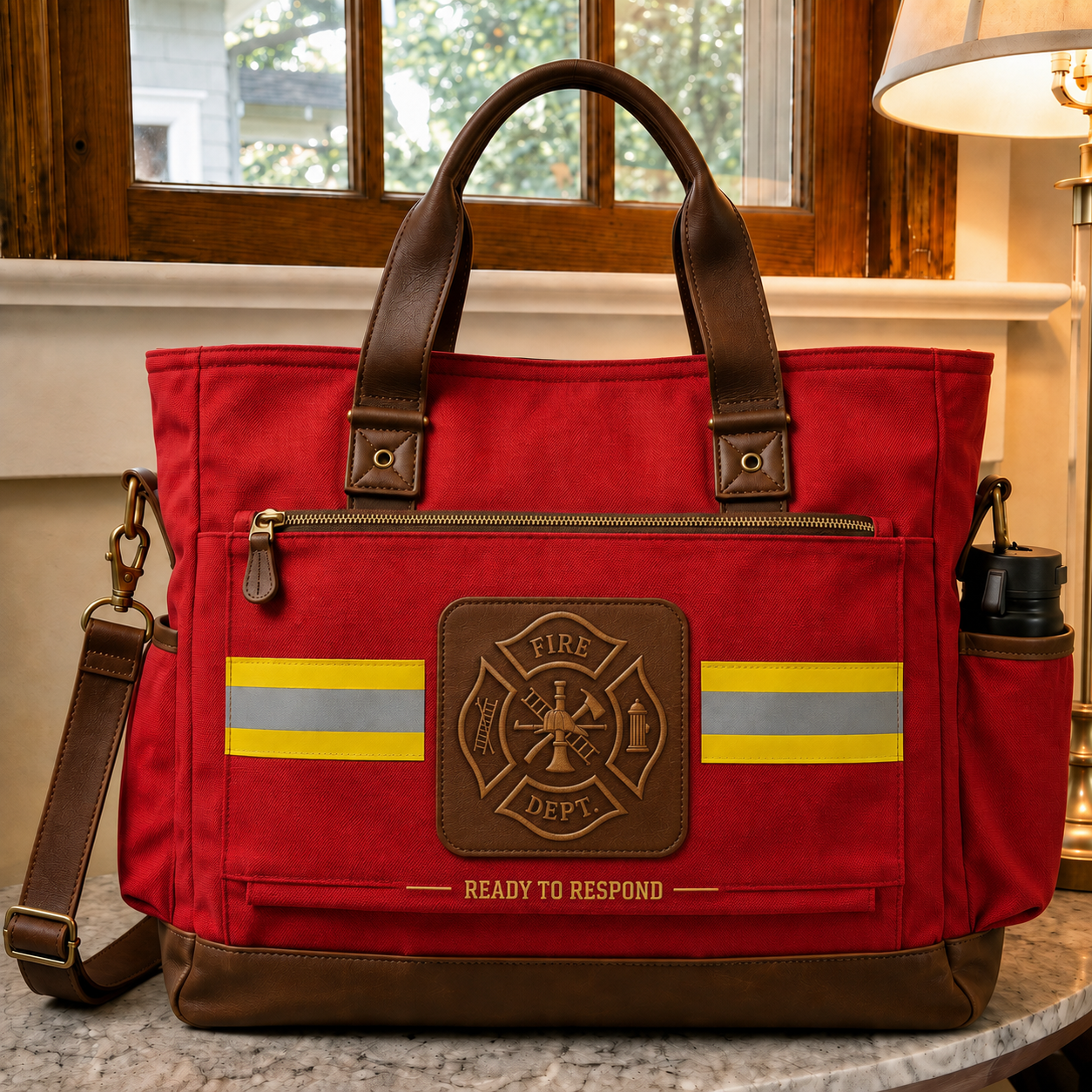 "First In, Last Out" Firefighter Tribute Multi-Functional Outdoor Utility Tote