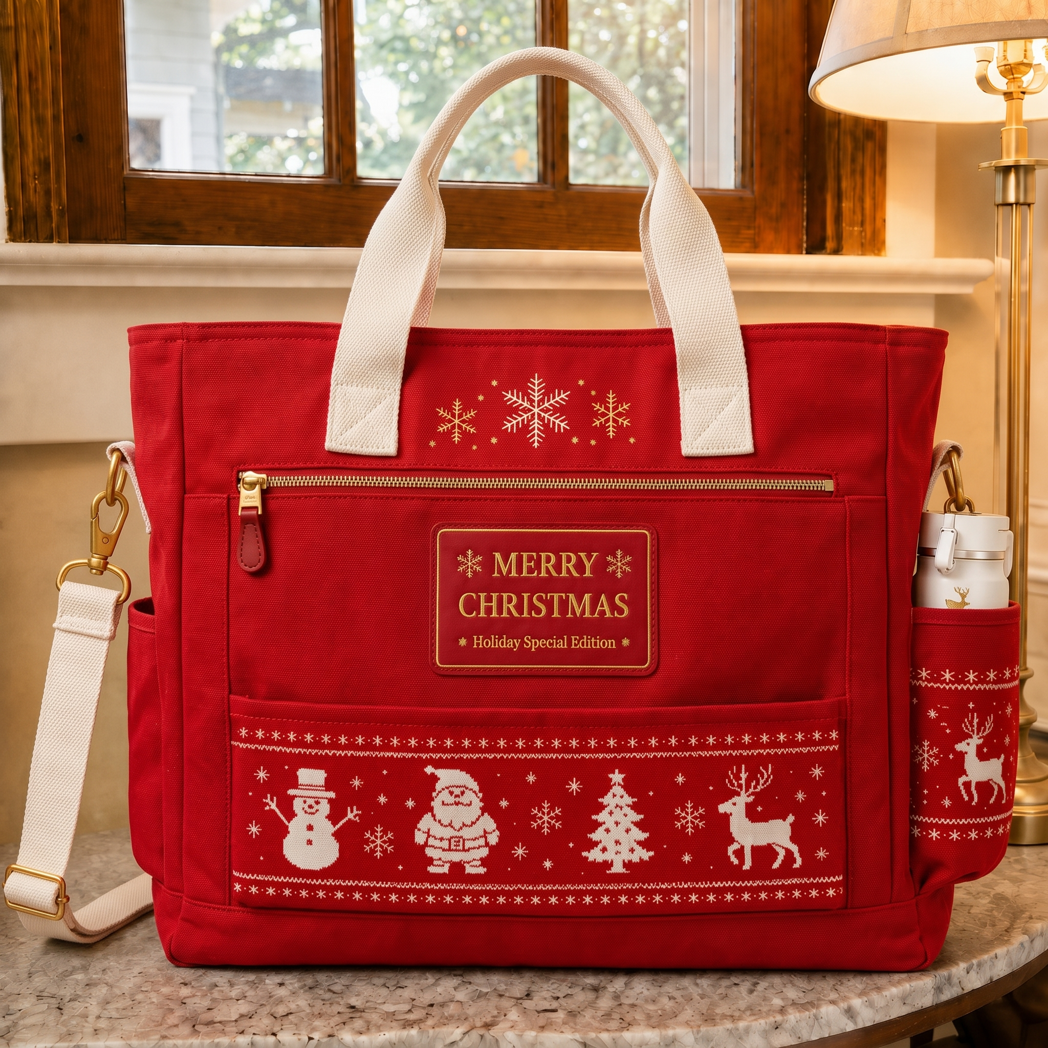 "Believe, Share, Spread Joy" Christmas Edition Multi-Functional Outdoor Utility Tote