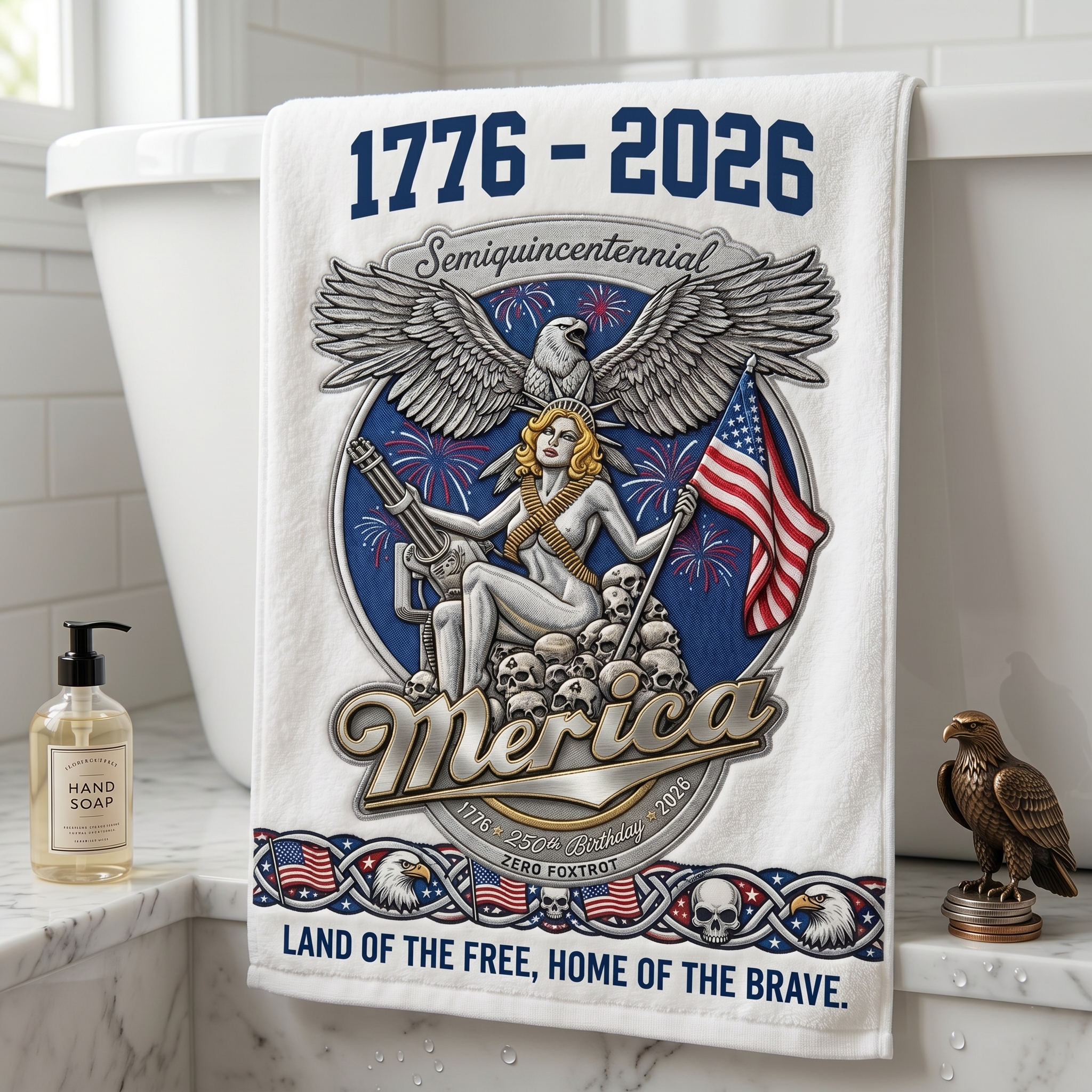 USA 250th Anniversary 1776-2026 Semiquincentennial Commemorative Towel