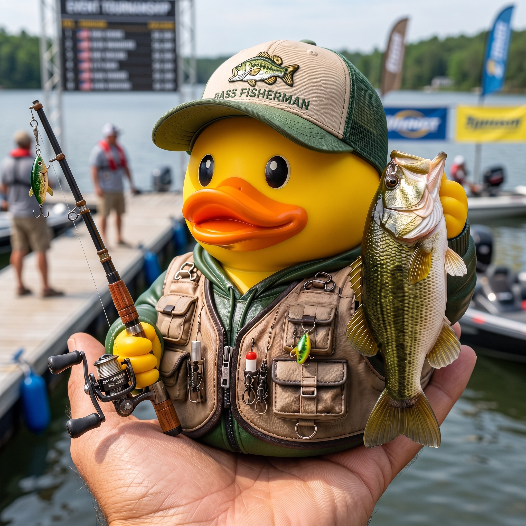 Ultimate Bass Fisherman Duck Figure