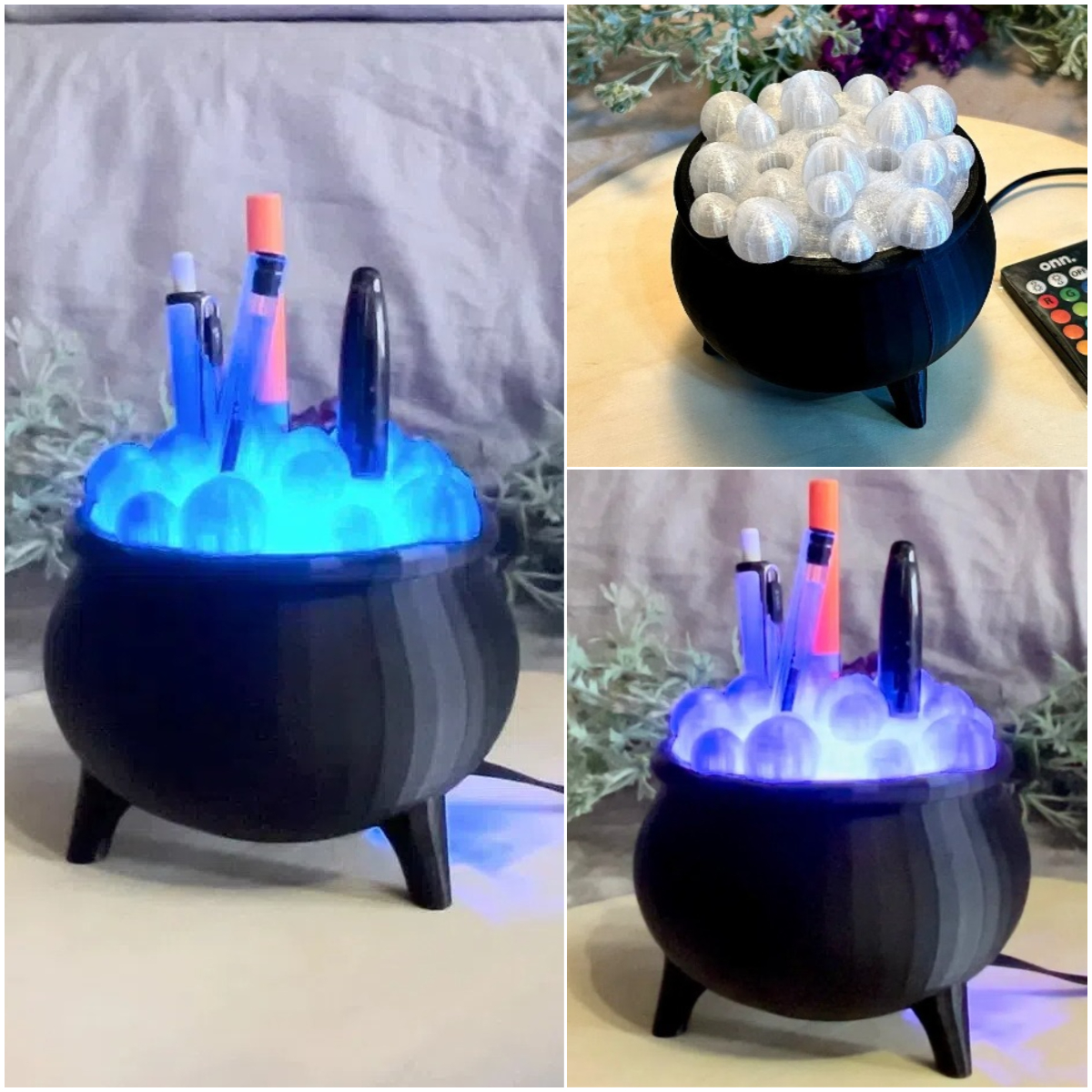 Cauldron Pen Holder Halloween Witch Decor