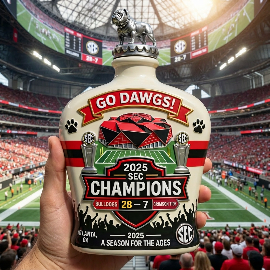 2025 Georgia Bulldogs SEC Champions Whiskey Decanter