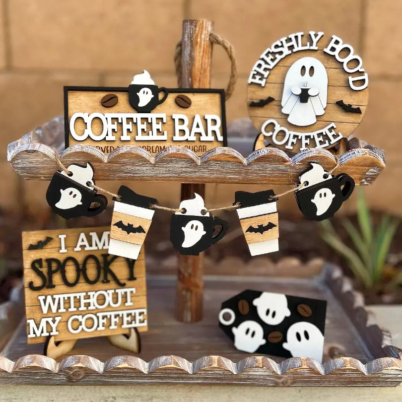 Halloween Ghost Coffee Tiered tray set