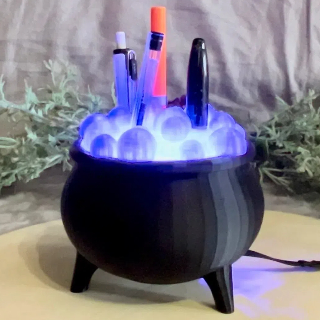 Cauldron Pen Holder Halloween Witch Decor
