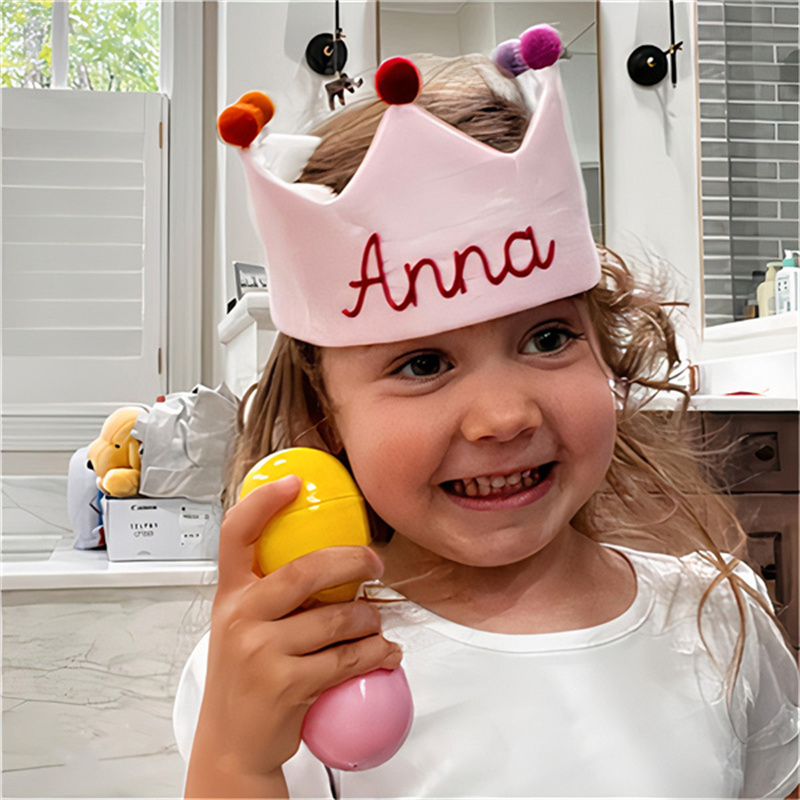 Number and Star Custom Linen Crown for Kids