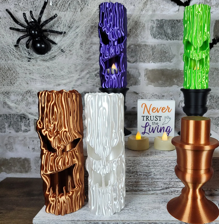 Creepy ghostface Candles w/LED Tea Light