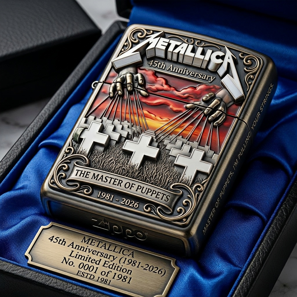 Metallica 45Th Anniversary Limited Edition Zippo Lighter (1981-2026)