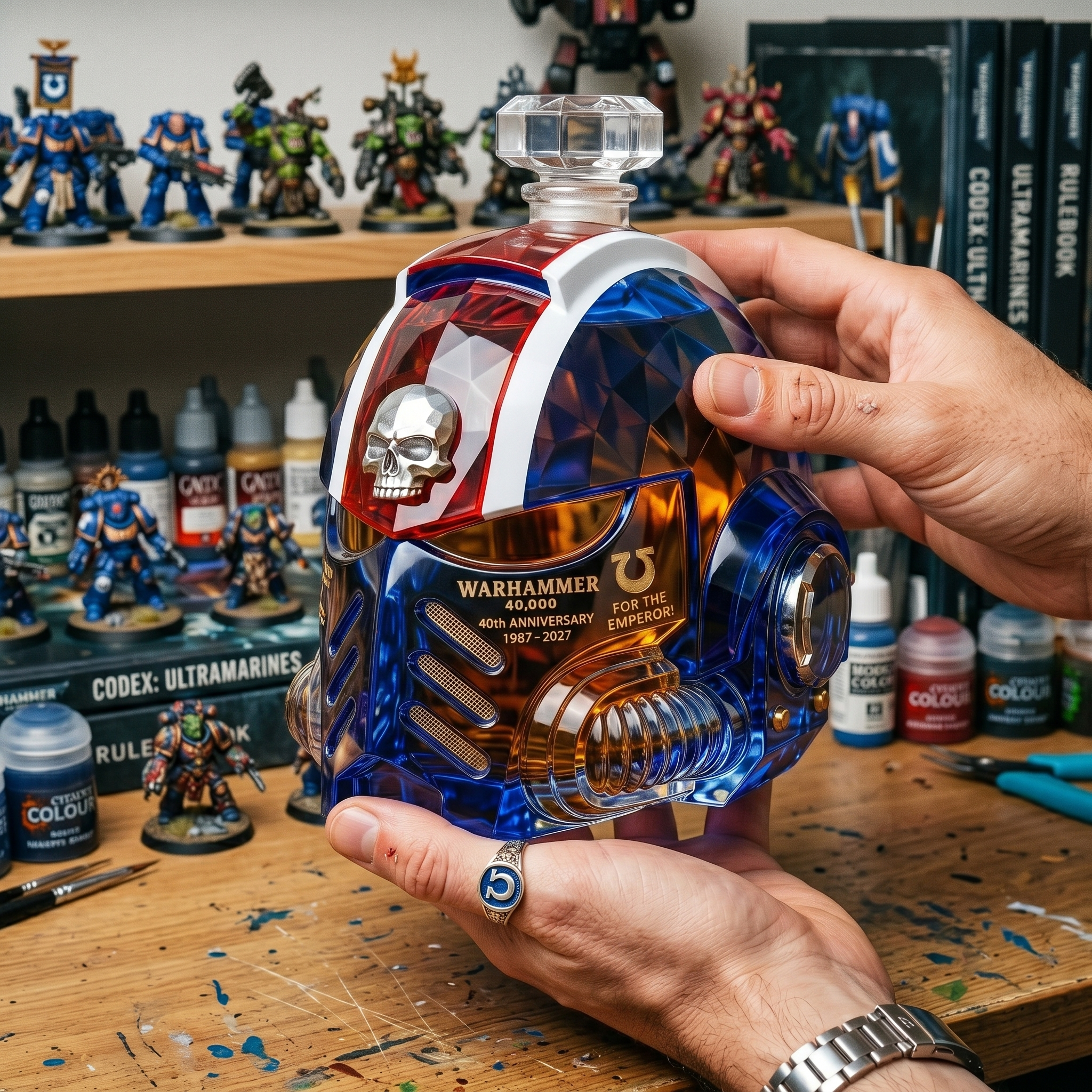 Warhammer 40K 40th Anniversary Whiskey Bottle