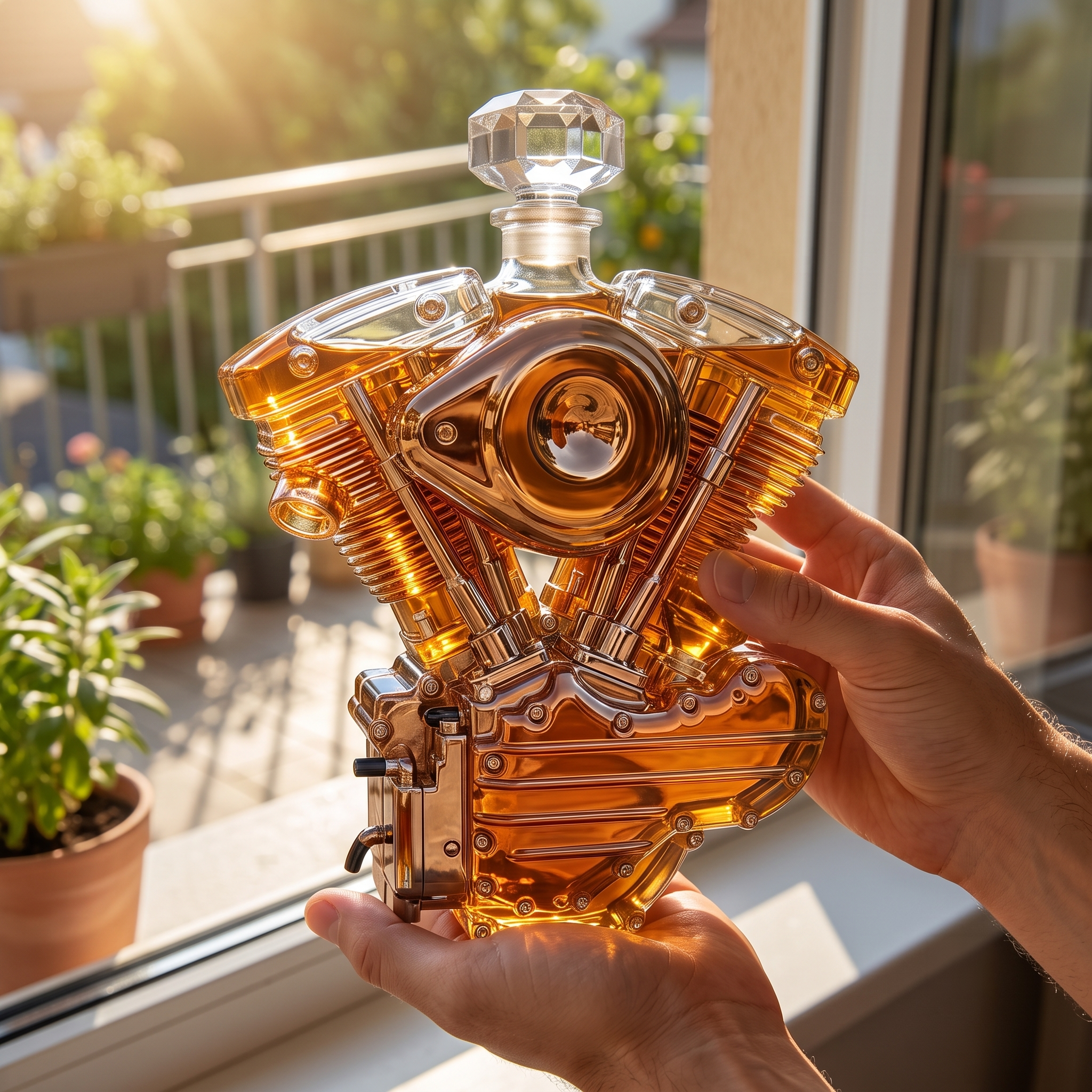 V-Twin Engine Collector Whiskey Bottle