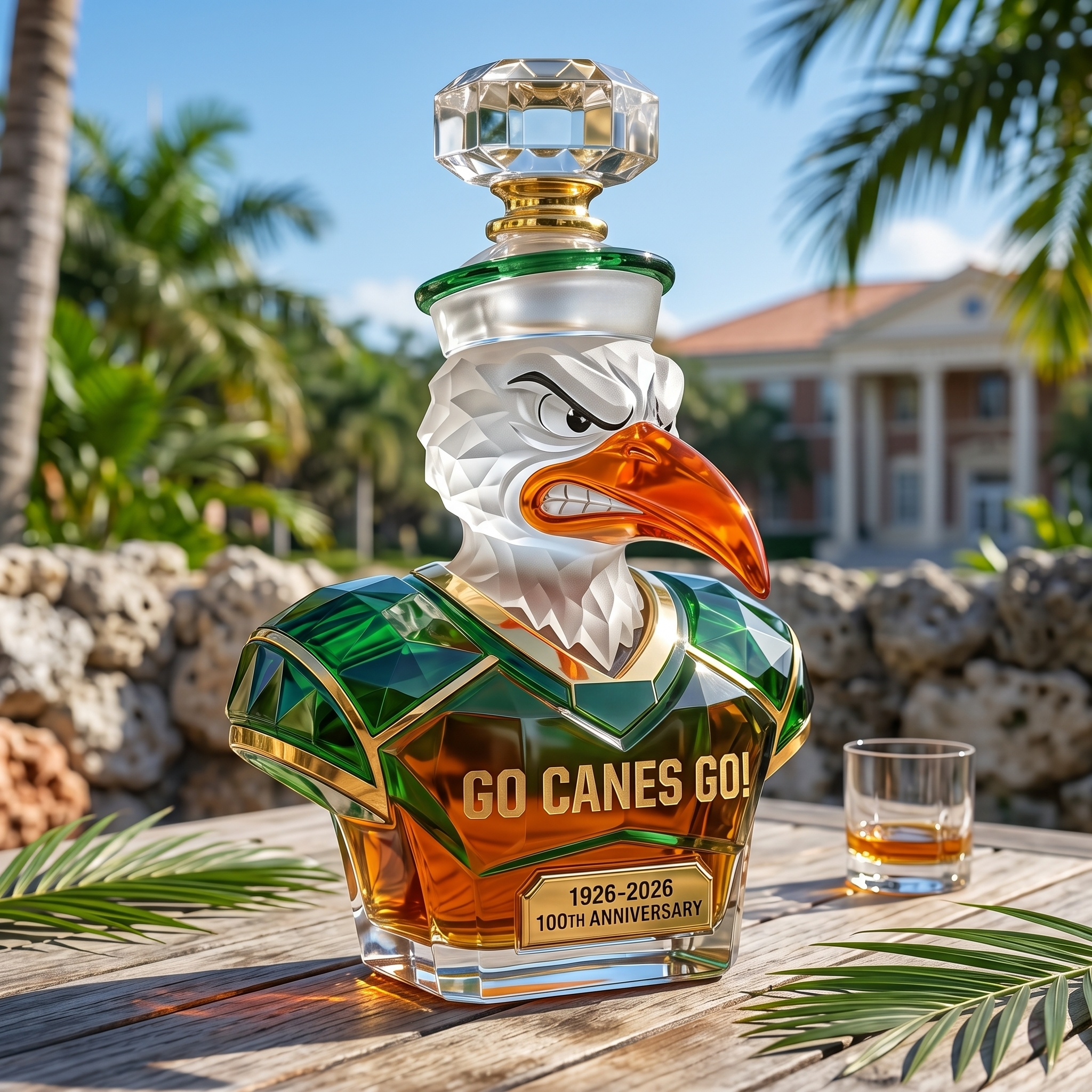 GO CANES GO! 1926-2026 100th Anniversary Whiskey Bottle