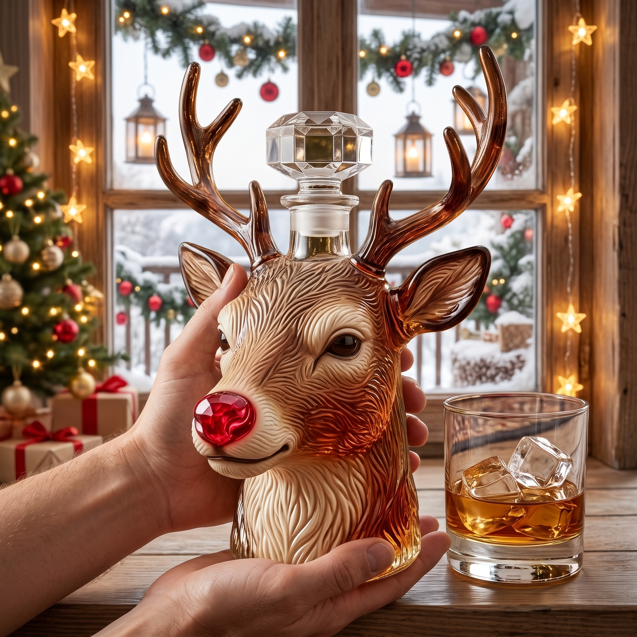 🎄Christmas Early Bird Sale 29% OFF Rudolph Reindeer Whiskey Bottle