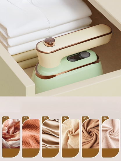 Folding steam iron, 10s fast heating with 180° rotating handle for easy flat and hanging ironing.
