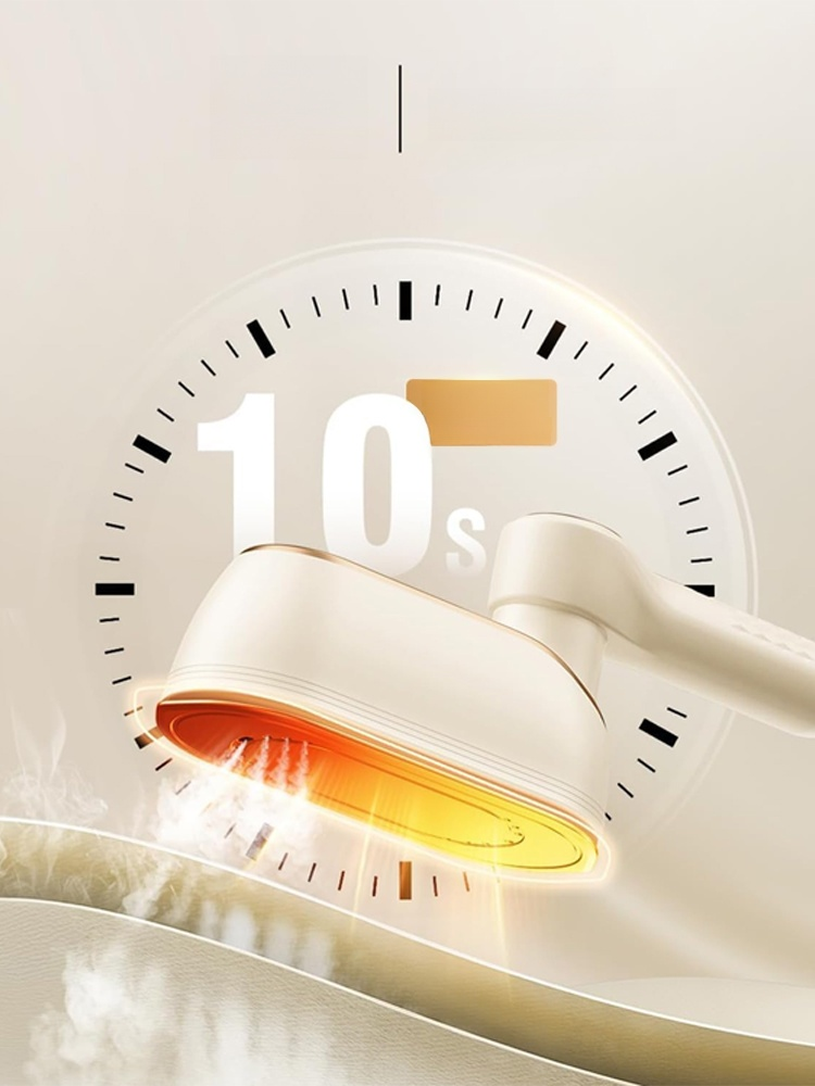 Folding steam iron, 10s fast heating with 180° rotating handle for easy flat and hanging ironing.