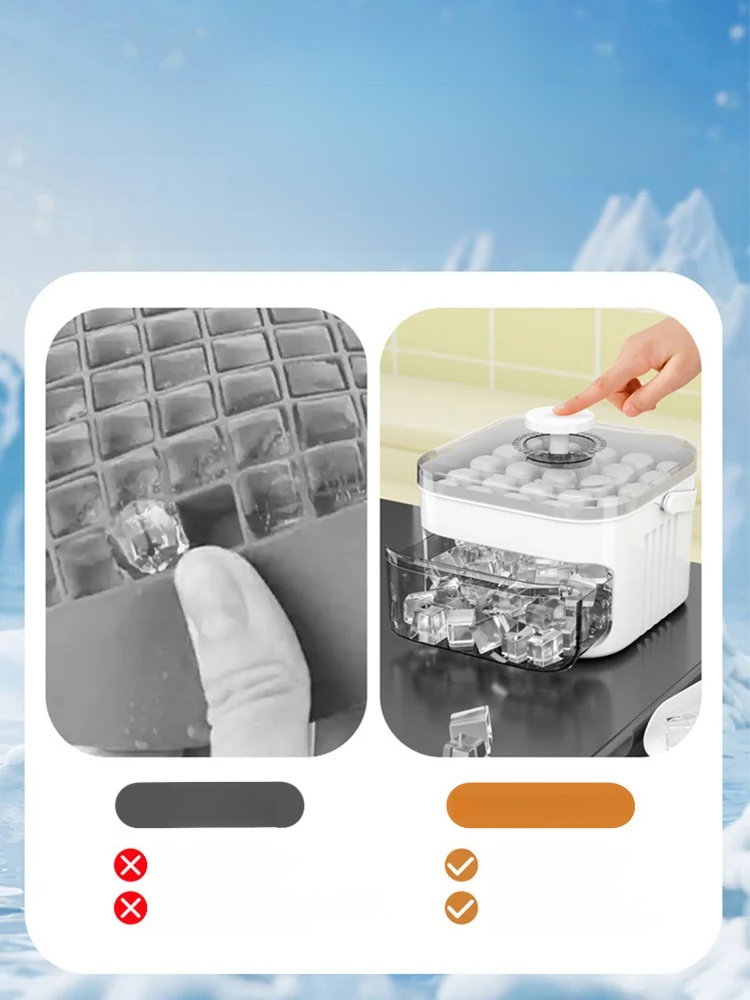 Instant Chill Desktop Ice Maker |200 Cubes in 2 Mins | Space-Saving Design, 50% OFF! Solve Ice Odor & Stuck Cubes Issues