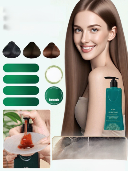 ✅ You can dye or cover gray hair at home! 🔥 Hot upgrade! - One-size plant-based flower hair dye. ✅ 0 color differences, 0 shades, safe to use.