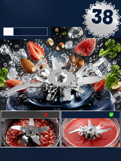 New portable juicer cup, rechargeable small multifunctional fruit juicer for home use, suitable for 1300ml Extra-Large Capacity for Whole Family!