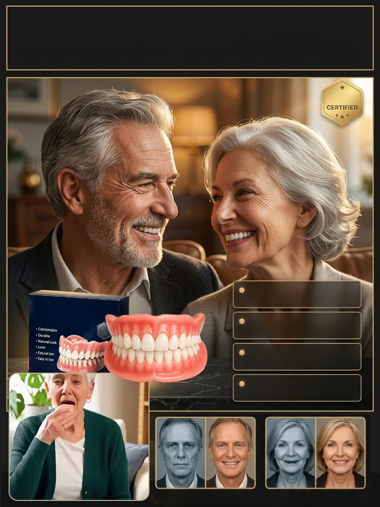 ADA-certified complete dentures (USA) 360-degree coverage, perfectly fitted to your mouth.
