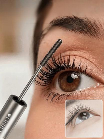 Lengthening Smudge-proof Mascara, For Short Lashes! 0.33mm Metal Brush Catches 1mm Roots for +30% Length in 2 Weeks