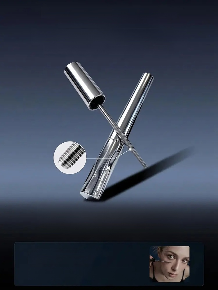 Lengthening Smudge-proof Mascara, For Short Lashes! 0.33mm Metal Brush Catches 1mm Roots for +30% Length in 2 Weeks