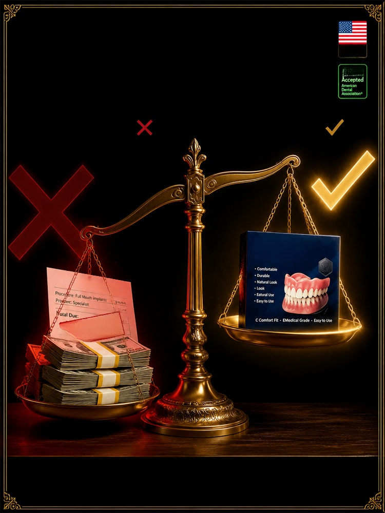 ADA-certified complete dentures (USA) 360-degree coverage, perfectly fitted to your mouth.