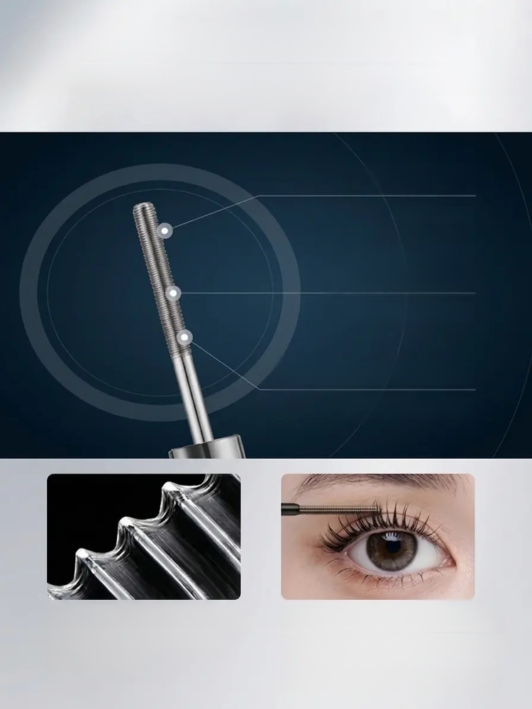 Lengthening Smudge-proof Mascara, For Short Lashes! 0.33mm Metal Brush Catches 1mm Roots for +30% Length in 2 Weeks