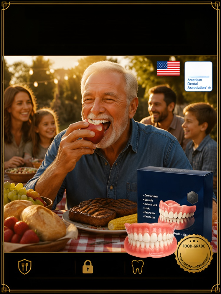 ADA-certified complete dentures (USA) 360-degree coverage, perfectly fitted to your mouth.