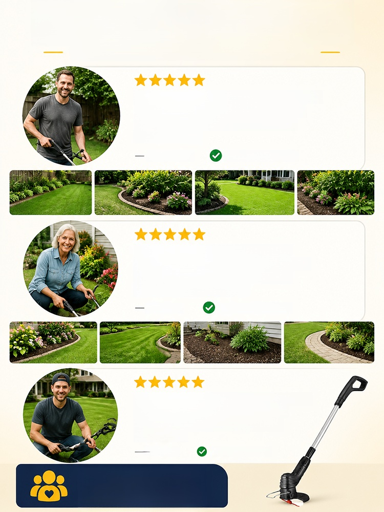 Foldable Rechargeable Garden Lawn Mower, Ditch the fumes and cords with one-touch power! SK-9 alloy blade covers 3X area per swing!