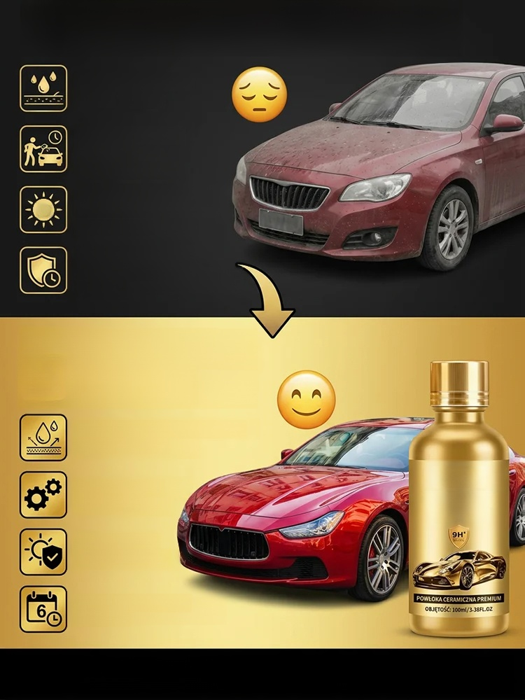 See what happens just seconds after spraying:  The surface becomes perfectly smooth, takes on a mirror-like finish, and your car looks like it just rolled off the showroom floor! 🚗💎