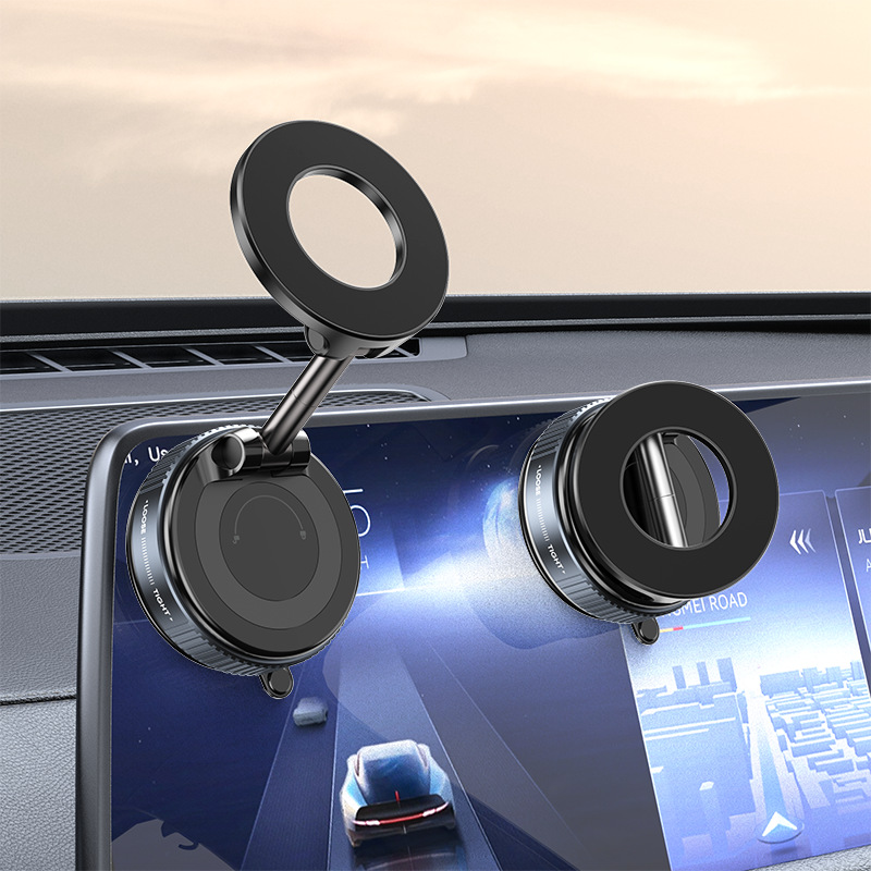 【Home and Car】Multi-purpose Magnetic Phone Holder, Vacuum lock & dual-layer magnets keep your phone safe on bumpy roads. No marks left